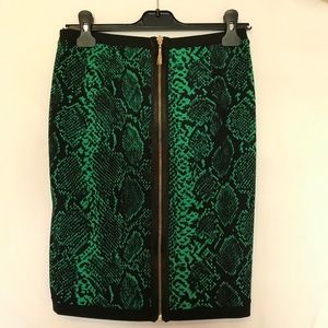 Piton Print Pencil Back Zipper Skirt